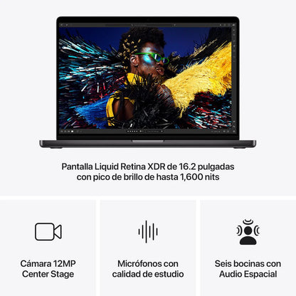 MacBook Pro 16" M4 MAX / 16CPU - 40GPU / 48GB - 1TB - Negro Espacial